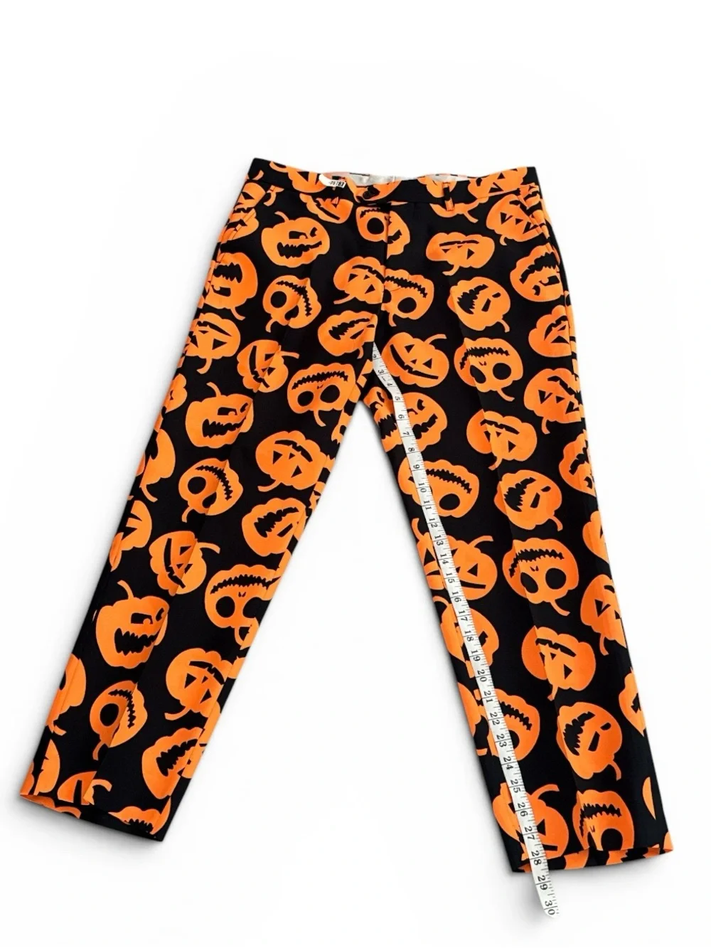 Adult Jack-O-Lantern Suit Orange Black Pumpkin Print Halloween Blazer